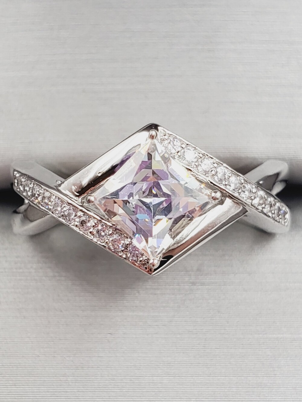 Princess Cut Modern Square Band Ring - 925 Sterling Silver